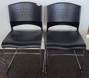 lot 65 image: (2) STACKABLE CHAIRS IN STYLE, COLOR, AND CONDITION SHOWN.