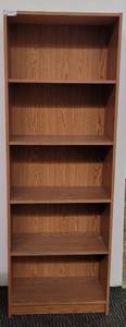 lot 75 image: 5-TIER BOOK CASE  SHELF IN STYLE, COLOR, AND CONDITION SHOWN. APPROX. 24 34 W x 11 34 D x 71 H.