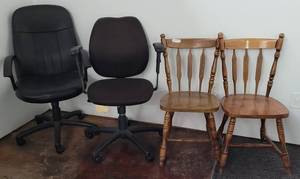 lot 76 image: (4) ASSORTED CHAIRS AS SHOWN.