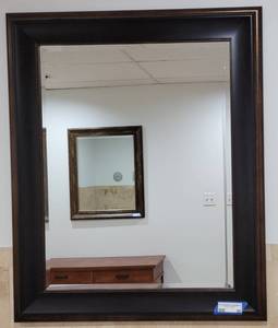 lot 80 image: LARGE DECORATIVE MIRROR IN STYLE, COLOR, AND CONDITION SHOWN. APPROX. 28 34 W x 34 34 H.
