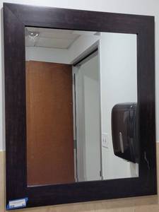 lot 81 image: LARGE DECORATIVE MIRROR IN STYLE, COLOR, AND CONDITION SHOWN. APPROX. 29 12 W x 34 12 H.