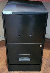 lot 116 image: METAL 2-DRAWER FILING CABINET AS SHOWN.