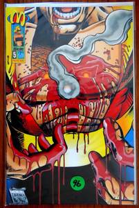 lot 96 image: PROTECTORS #5 COMIC BOOK MALIBU DEATH OF A HERO FORCEBEAM HOLE COVER