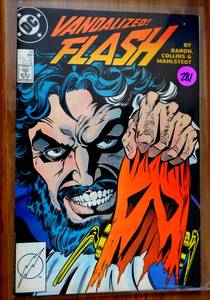 lot 281 image: The Flash #14 B Direct Edition - Vandalized - DC comics July 1988 $$