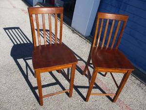 lot 7 image: 2-Coaster- Marbrisa Height Slat Back, Ashland Walnut Chairs