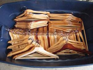 lot 84 image: Wood clothing hangers