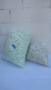 lot 105 image: Commercial foam packing peanuts, two bags