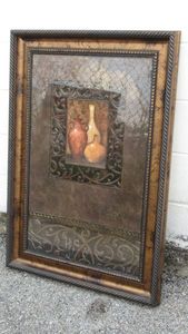 lot 99 image: Framed picture of jars