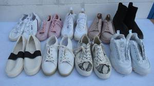 lot 103 image: Assorted womens athletic and casual shoes, including Nike Airmax, Zara, Fila, and more