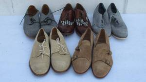 lot 111 image: Mens formalcasual shoes, including Calzoleria Toscana hand crafted shoes made in Italy, Johnston & Murphy sheepskin shoes, Stacy Adams leather shoes, and Taft hand made in Spain leather shoes