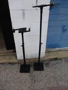 lot 44 image: 2-Adjustable Head and Pole Speaker Stands,