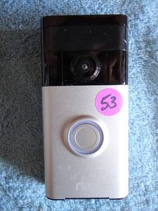 lot 53 image: Video Doorbell In Satin Nickel By Ring
