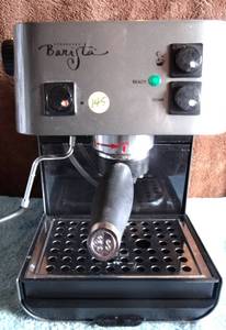 lot 145 image: Starbucks Barista Saeco Italy Espresso Machine - Stainless POWERS ON