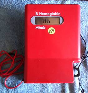 lot 154 image: HemoCue B-Hemoglobin Photometer System Blood Glucose Analyzer w Power Supply