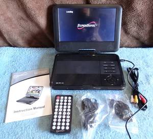 lot 170 image: Supersonic SC-179DVD 9 Portable DVD Player with USBSD Inputs & Swivel Display - APPEARS NEW - TESTEDWORKS - $$$$