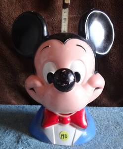 lot 190 image: VINTAGE DISNEY MICKEY MOUSE SLOT BANK W PLUG