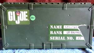 lot 201 image: GREAT FIND - VINTAGE GI-JOE FOOTLOCKER LOADED WITH WEAPONS AND ACCESSORIES