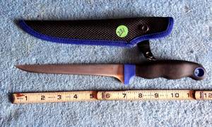 lot 231 image: MUSTAD 12 INCH FILET KNIFE W SHEATH