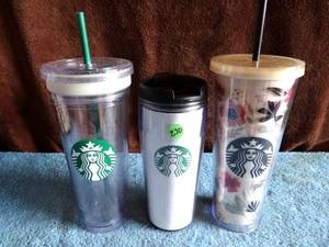 lot 270 image: LOT OF 3 STARBUCKS INSULATED TUMBLERS