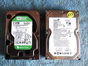 lot 277 image: WESTERN DIGITAL  HARD DRIVES (X2) - 1 X 1.0 TB & 1 X 2.0 TB