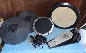 lot 324 image: PERCUSSION GEAR AS SHOWN INCLUDING ROWLAND PEDAL