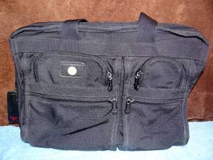lot 353 image: TUMI Alpha Ballistic Nylon Expandable Briefcase Messenger Bag Black $$$