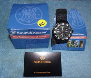 lot 402 image: Smith & Wesson Special Ops Watch Mens Black Stainless Steel  Rubber New in Box- NIB