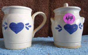 lot 44 image: Pinewood Valley Reif Pottery Salt Glazed Stoneware Crock Jug & Pitcher