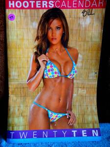 lot 77 image: AUTHENTIC AUTOGRAPHED 2010 HOOTERS CALENDER GIRLS - SEE PICS FOR SIGS
