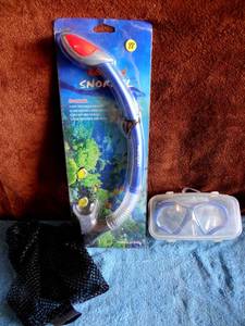 lot 88 image: NEW TEMPERED GLASS DIVING MASK WITH SNORKEL & BAG