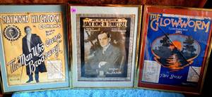 lot 101 image: EARLY 1900S MUSIC SHEET DISPLAYS - 11 X 14 METAL FRAMES - LOOK AMAZING