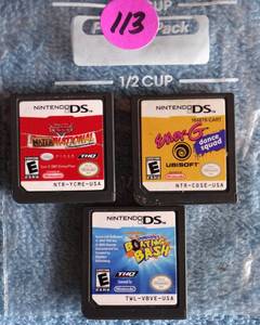 lot 113 image: NINTENDO DS2 LITE GAMING CARDS - MATER NATIONAL, BOATING BASH, & ENER-G DANCE SQUAD