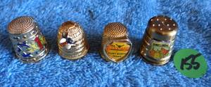 lot 155 image: GOLD TONED THIMBLE COLLECTION AS AHOWN
