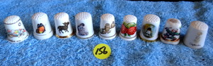 lot 156 image: PORCELAIN THIMBLE COLLECTION AS SHOWN