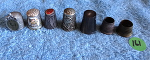 lot 161 image: VINTAGE THIMBLE COLLECTION AS SHOWN