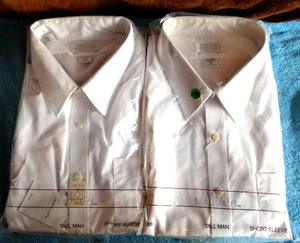 lot 170 image: MENS ARROW BRADSTREET TALL MAN SHORT SLEEVE DRESS SHIRTS - NEWSEALED (X2)