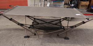 lot 210 image: PORTABLE OUTDOOR HAMMOCKCOT - HOLDS UP TO 250 POUNDS - STRONG ALUMINUM FRAME