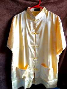 lot 216 image: LAISHILONG CHINESE SHIRT - MENS XL - SOFT YELLOW