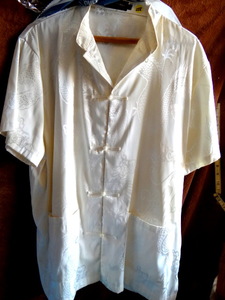 lot 228 image: LASHILONG CHINESE STYLE SHIRT - MENS XL (SOFT YELLOW)