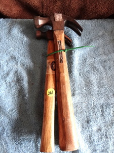 lot 261 image: PAIR OF WOODEN HANDLED HAMMERS AS SHOWN