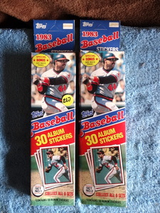 lot 267 image: 1983 TOPPS BASEBALL STICKERS - SERIES 1 & 2 IN ORIGINAL PACKAGING $$$