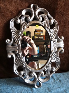 lot 291 image: SILVER FRAMED OVAL MIRROR