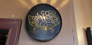 lot 184 image: 9 Diameter Yellow Rose of Texas Wall Sconce Cover - Cover Only - Light Fixture is Not Included