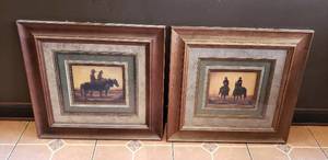 lot 204 image: Lot of 2 Judith Durr Cowboy Prints - 26 x 24