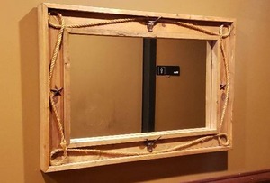 lot 217 image: Western Rustic Framed Mirror - 36.5 x 24.5