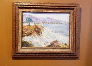 lot 218 image: Framed Waves Painting - 13 x 16