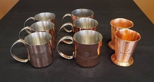 lot 257 image: Lot of 8 Copper Mule Mugs
