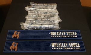 lot 259 image: 2 Wheatly Vodka Bar Mats with Approximately 150 Wheatly Vodka Disposable Plastic Shot Glasses