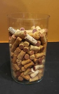 lot 285 image: Glass Vase with Wine Corks