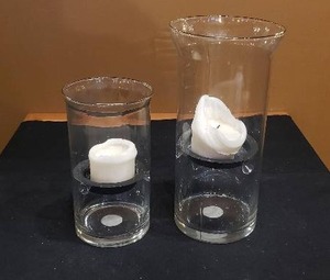 lot 290 image: 2 Large Candle Holders - 15 and 10